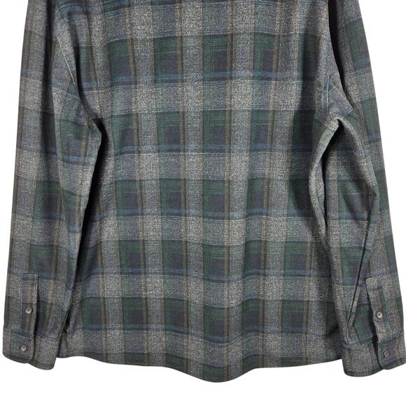 Johnston & Murphy Fleece Lined Plaid Shirt Jacket Men’s XL Blue Gray Shacket - Picture 9 of 9